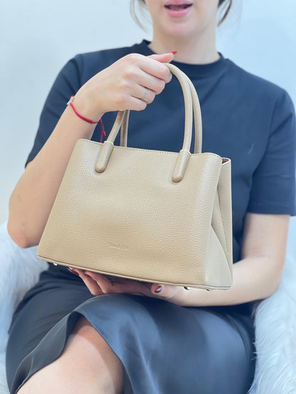 Medium Sac à Main Effet Tissus Bi-matières