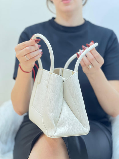 Medium Sac à Main Effet Tissus Bi-matières