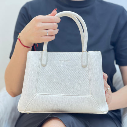 Medium Sac à Main Effet Tissus Bi-matières