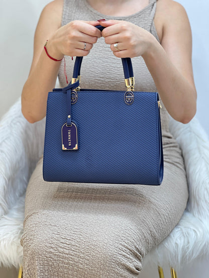 Medium Sac à Main Effet Tissu Avec Pendentif