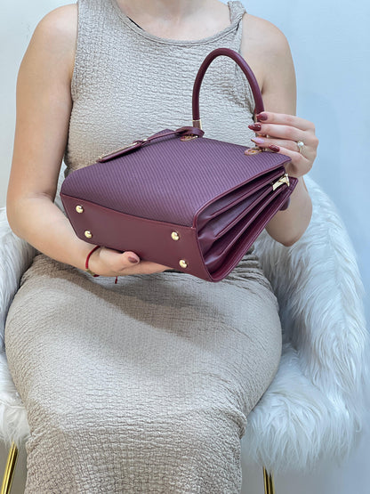 Medium Sac à Main Effet Tissu Avec Pendentif