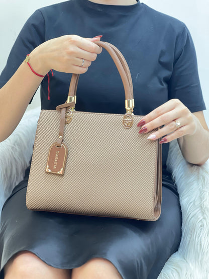 Medium Sac à Main Effet Tissu Avec Pendentif