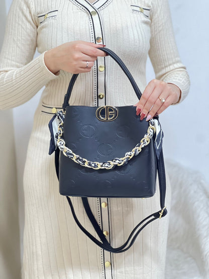 Sac sceau chaine foulard noir