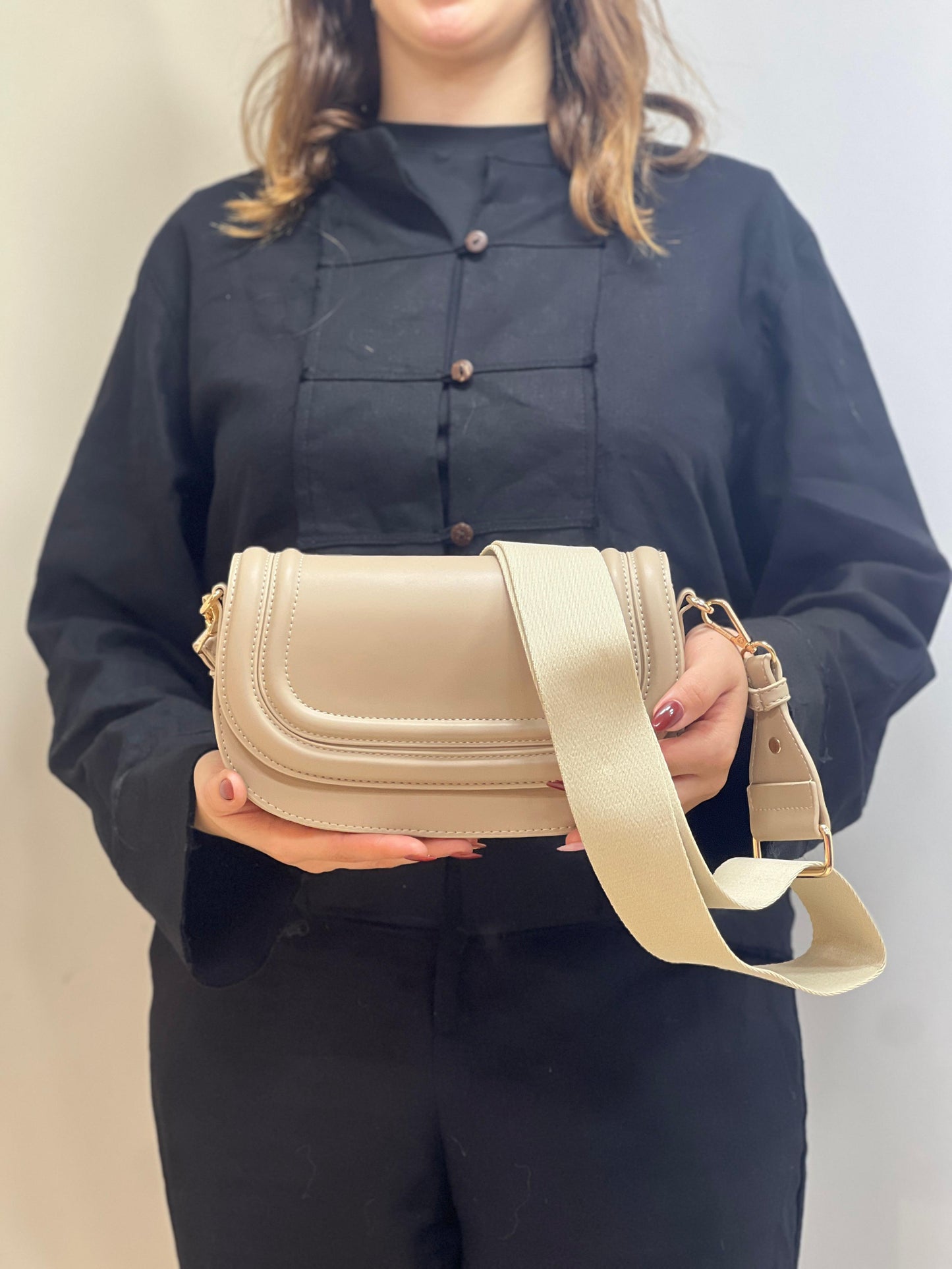 Sac À Bandoulière Tendance À Rabat De Couleur Unie