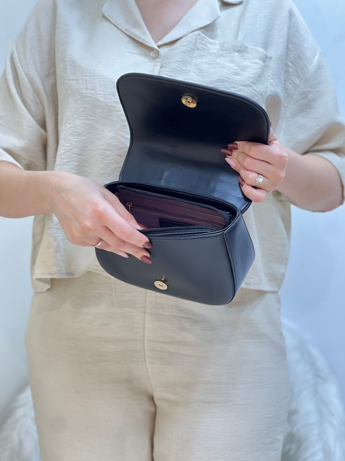 Mini sac à main en cuir PU pour femme