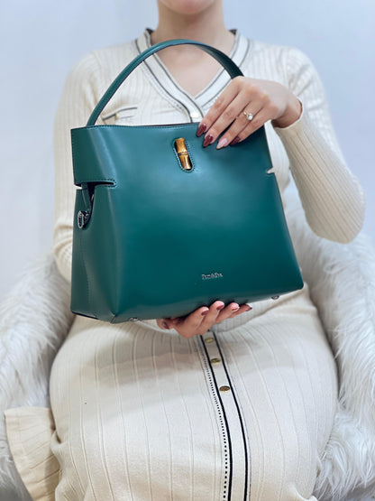 Sac Seau Double Porté Fermoir Bambou