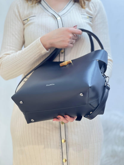 Sac Seau Double Porté Fermoir Bambou