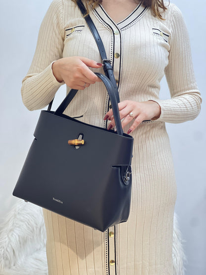 Sac Seau Double Porté Fermoir Bambou