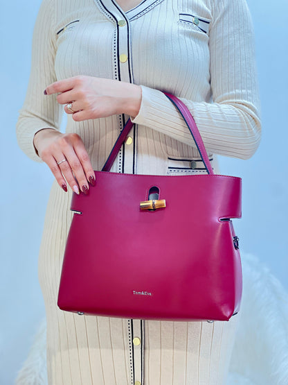 Sac Seau Double Porté Fermoir Bambou