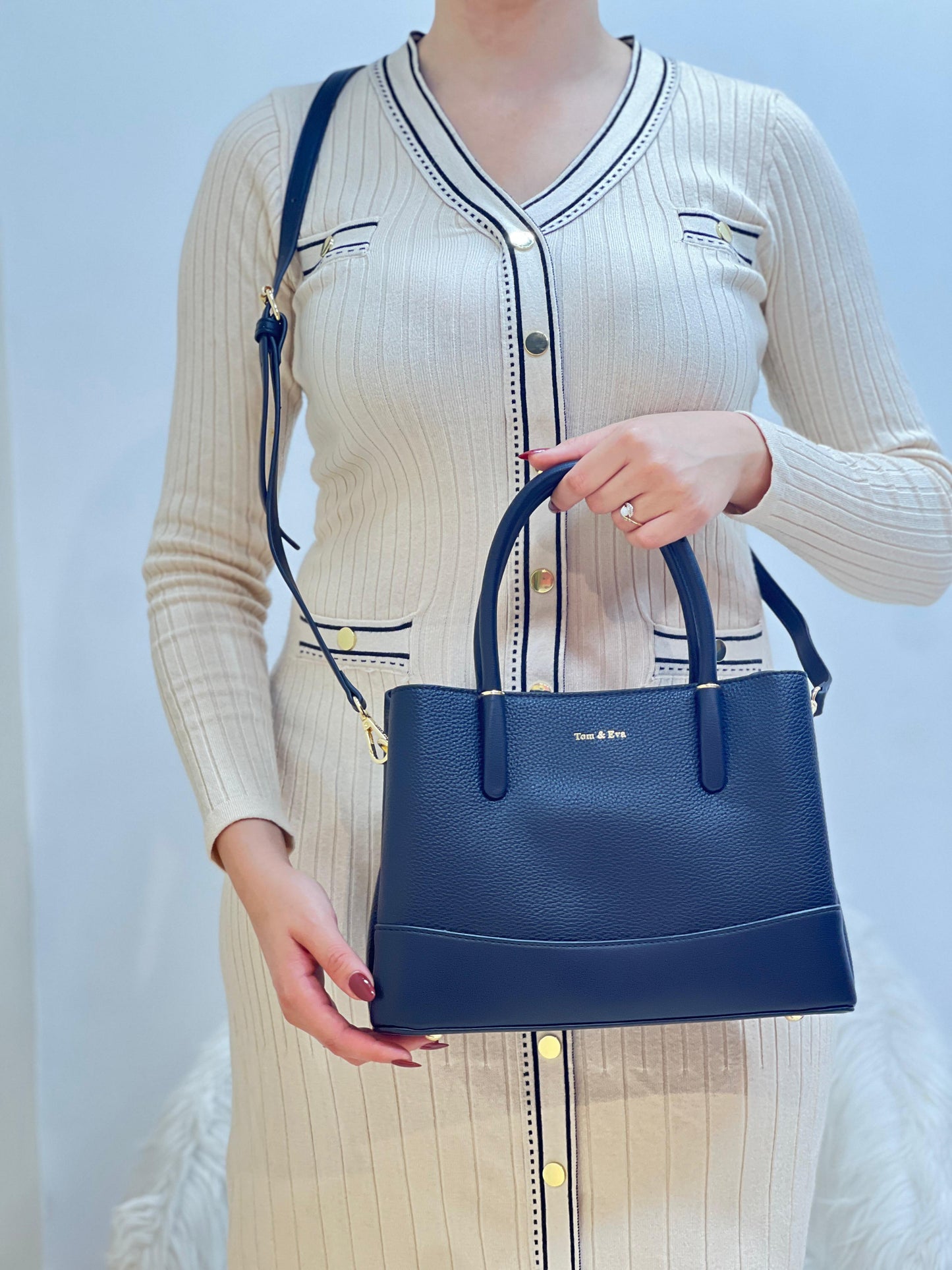 Medium Sac à Main Effet Cuir Grainé