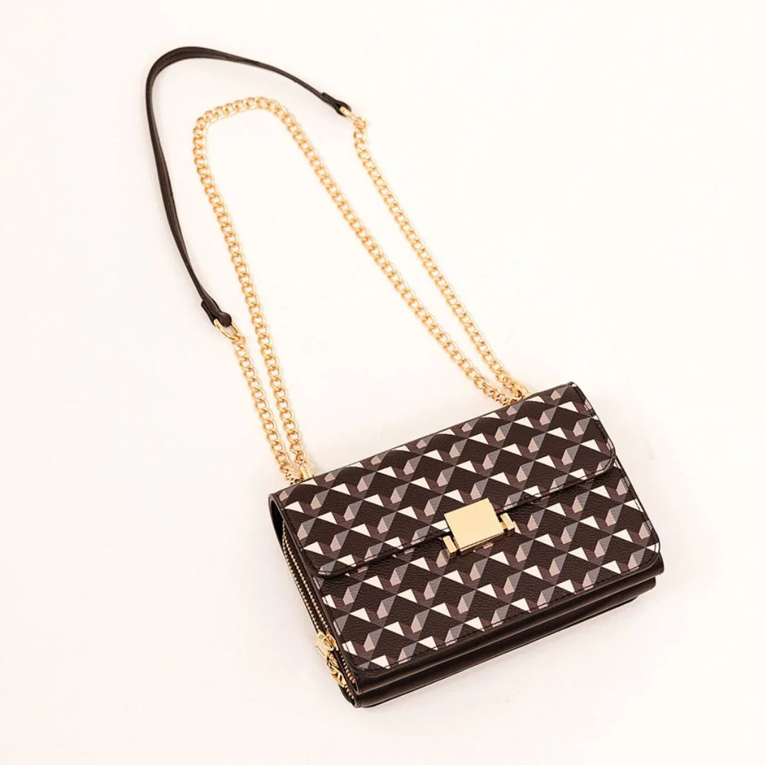 Sac à bandoulière à motif géométrique