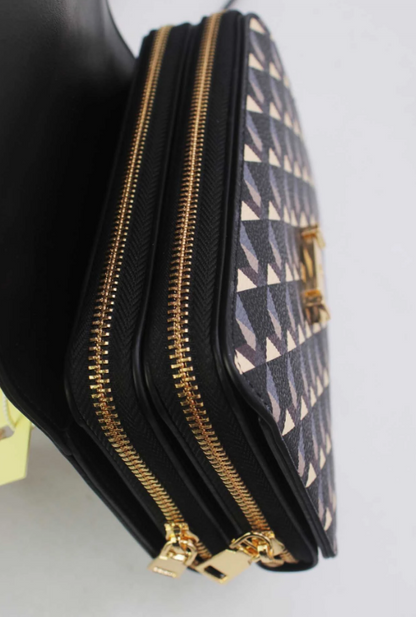 Sac à bandoulière à motif géométrique