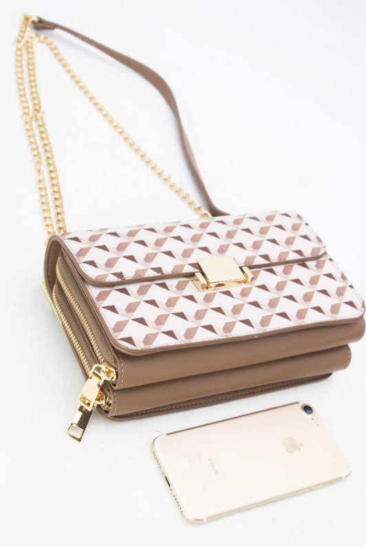 Sac à bandoulière à motif géométrique