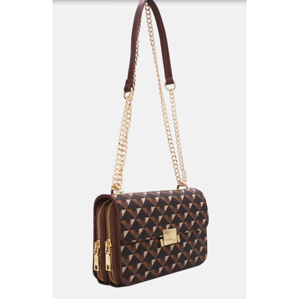 Sac à bandoulière à motif géométrique