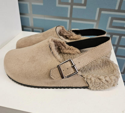 Sabot d'intérieur/extérieur unicolores en peluche à la mode