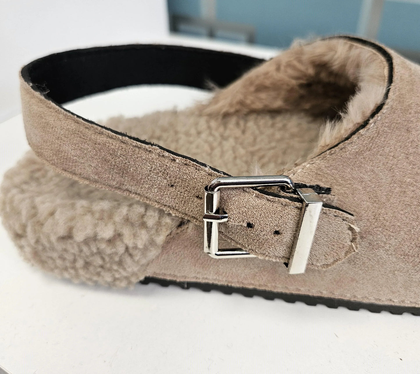 Sabot d'intérieur/extérieur unicolores en peluche à la mode