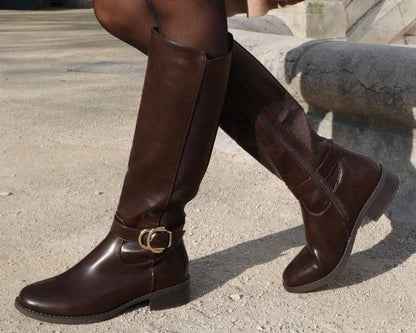 Bottes cavalières stretch à boucle