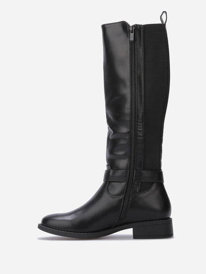 Bottes cavalières stretch à boucle