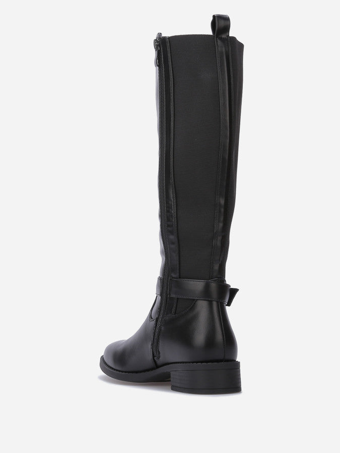 Bottes cavalières stretch à boucle