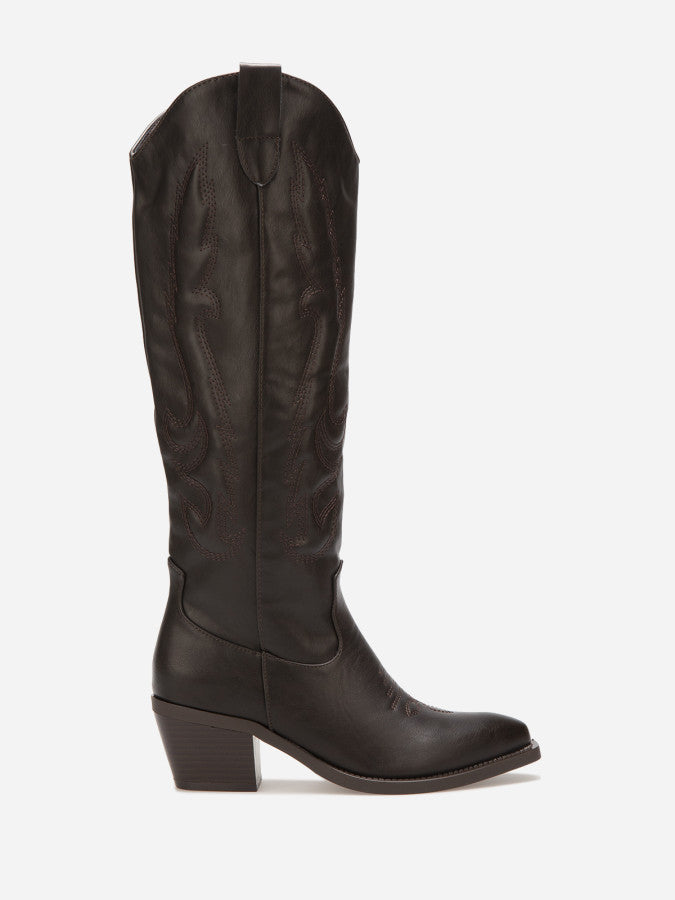 Bottes santiags hautes à motifs