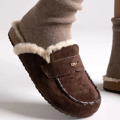 Sabots fourrées en daim