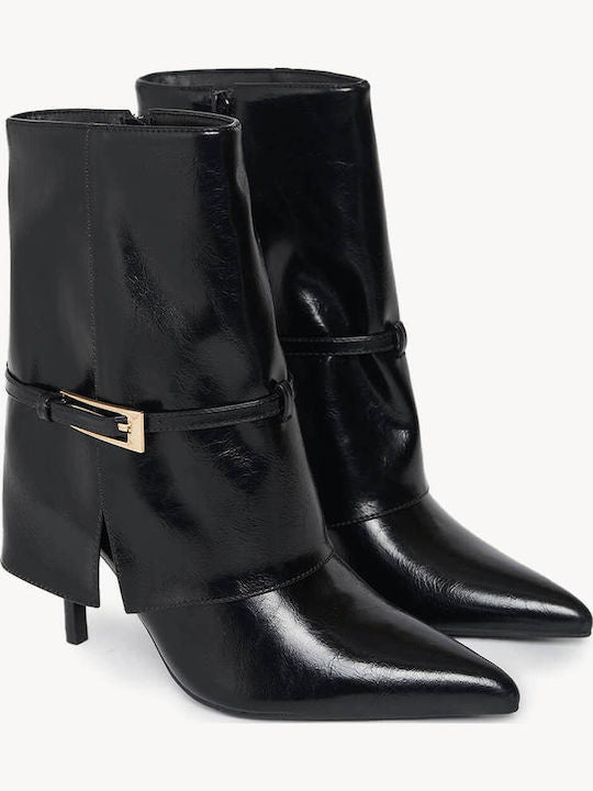 Bottes à talons hauts à boucle métallique