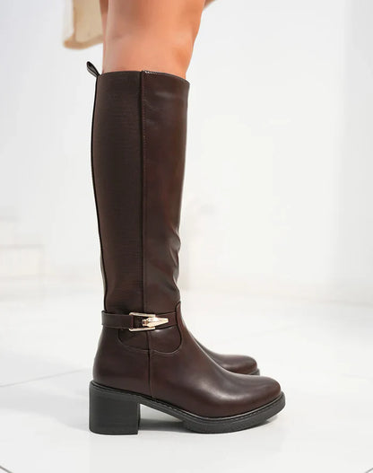 Bottes élastiquées en simili à boucle