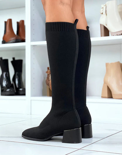 bottes effet chaussette à talon à détail argenté