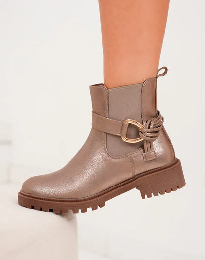 bottines avec sangle nouée