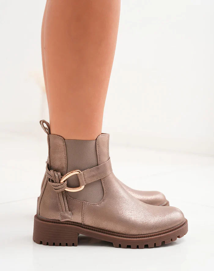 bottines avec sangle nouée