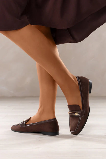 Mocassins en daim avec boucle discrète