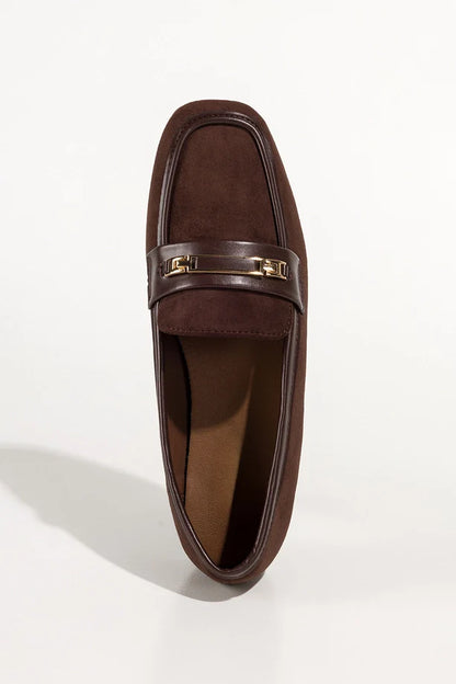 Mocassins en daim avec boucle discrète