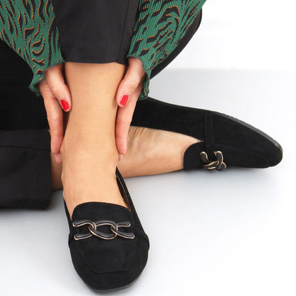 Mocassins en daim femme avec décoration