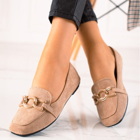 Mocassins en daim femme avec décoration