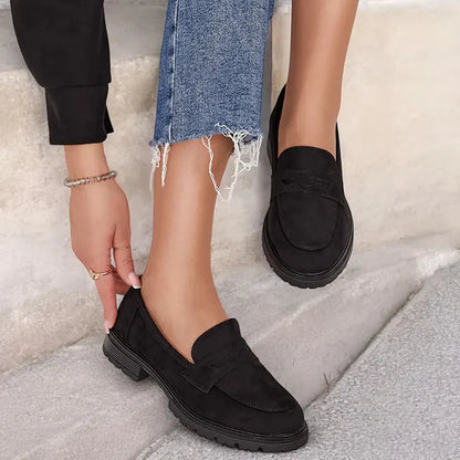 Mocassins plats en simili-daim