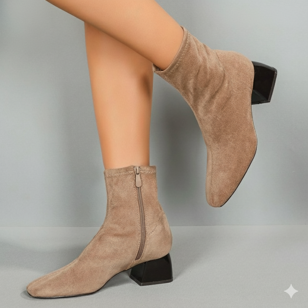 Bottine À La Mode Zippé Confortable